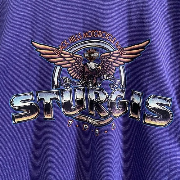 1994 Vintage Harley-Davidson Sturgis Purple Short Sleeve Tees - Picture 6 of 6